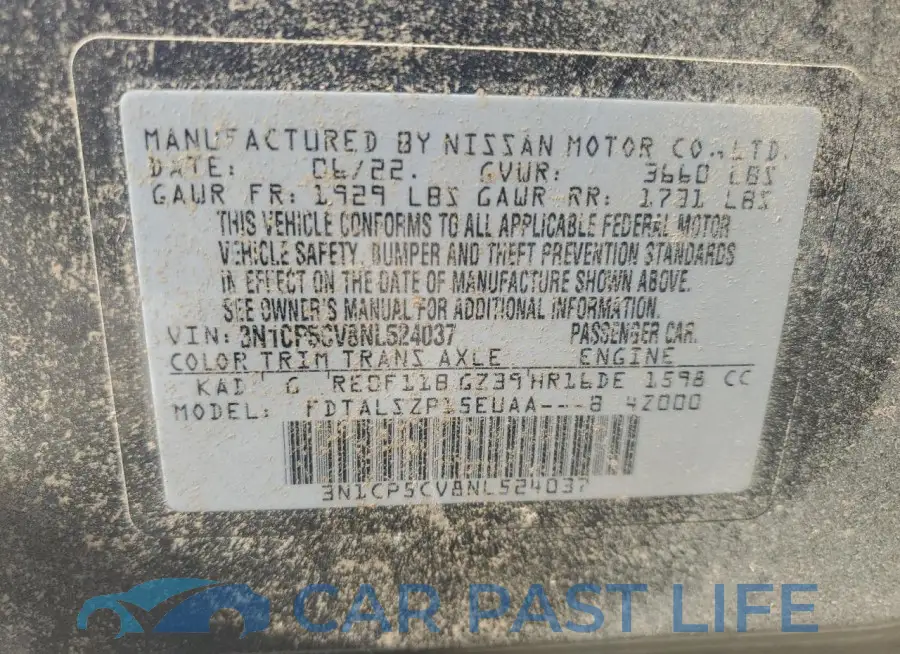 3N1CP5CV8NL524037# 13
