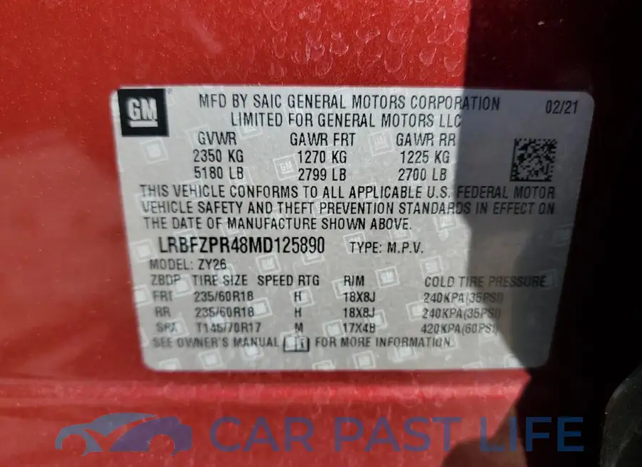 LRBFZPR48MD125890# 14