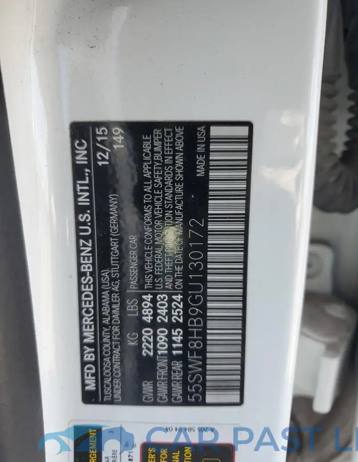 55SWF8HB9GU130172# 12