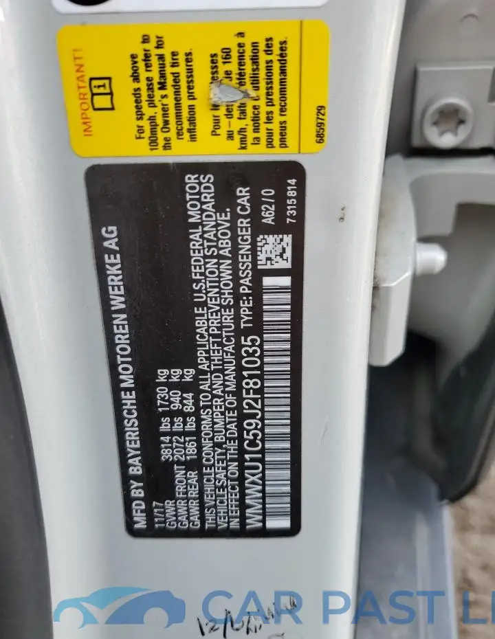 WMWXU1C59J2F81035# 12
