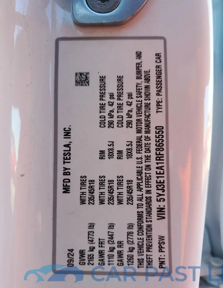 5YJ3E1EA1RF865550# 12