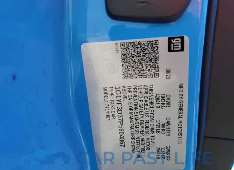 1G1YF3D37P5604867# 12