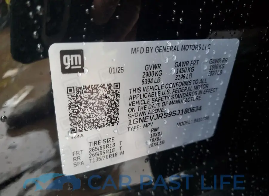 1GNEVJRS9SJ180634# 13