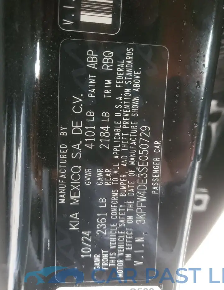 3KPFW4DE3SE050729# 12