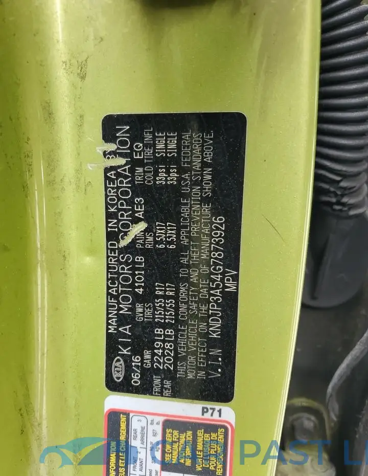 KNDJP3A54G7873926# 12