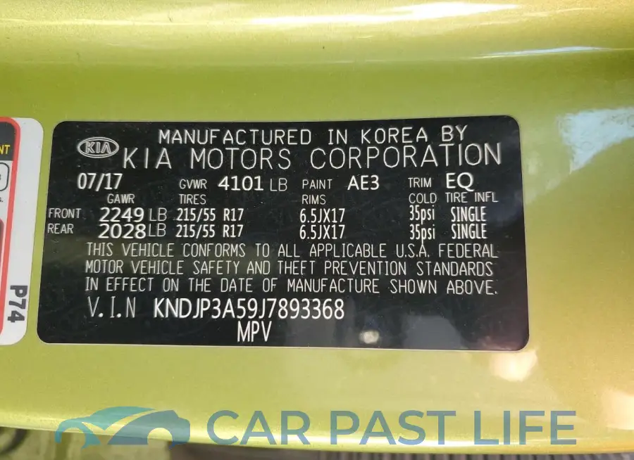 KNDJP3A59J7893368# 12