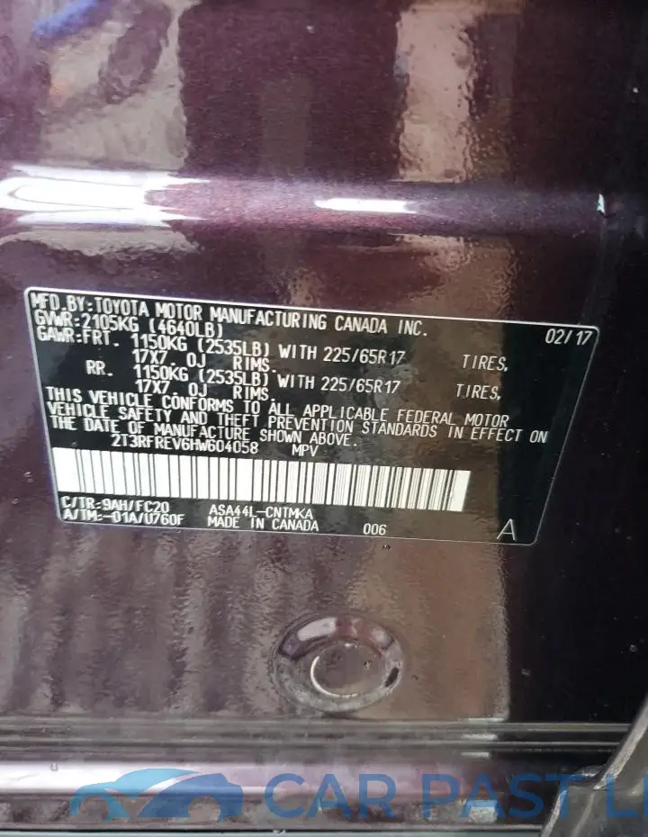 2T3RFREV6HW604058# 14