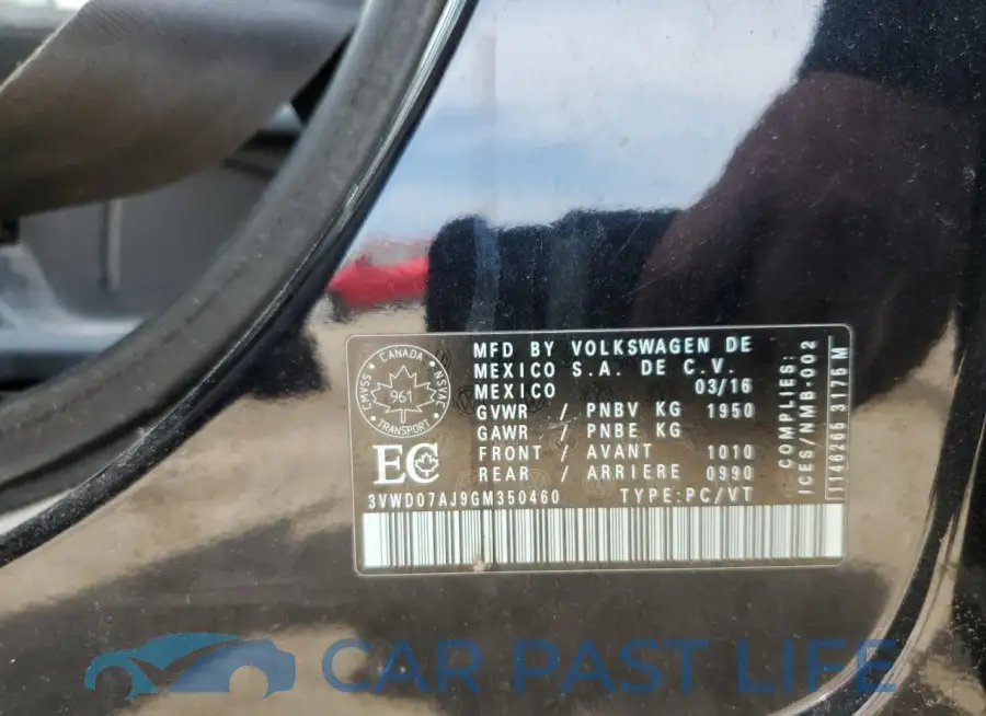 3VWD07AJ9GM350460# 13