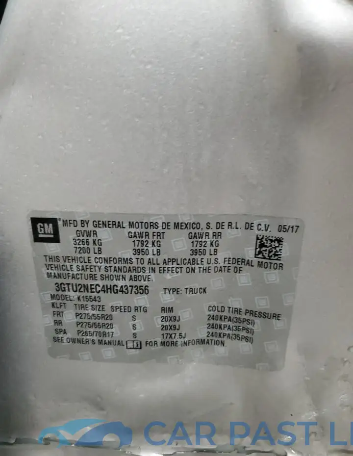 3GTU2NEC4HG437356# 13
