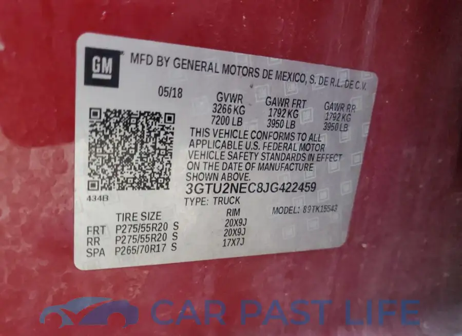 3GTU2NEC8JG422459# 12