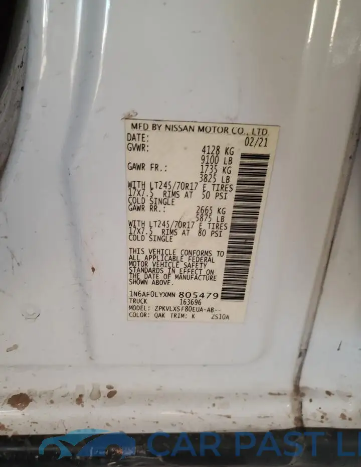 1N6AF0LYXMN805479# 13