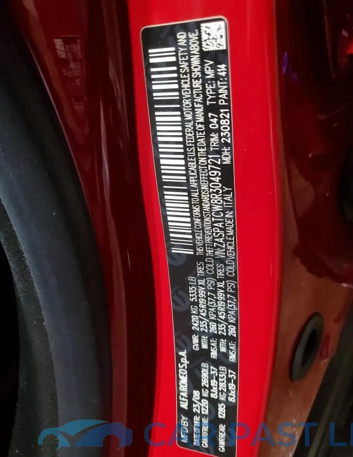 ZASPATCW8R3049721# 13