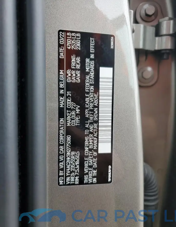 YV4AC2HK9N2775080# 12