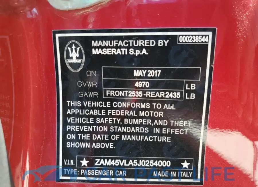 ZAM45VLA5J0254000# 12