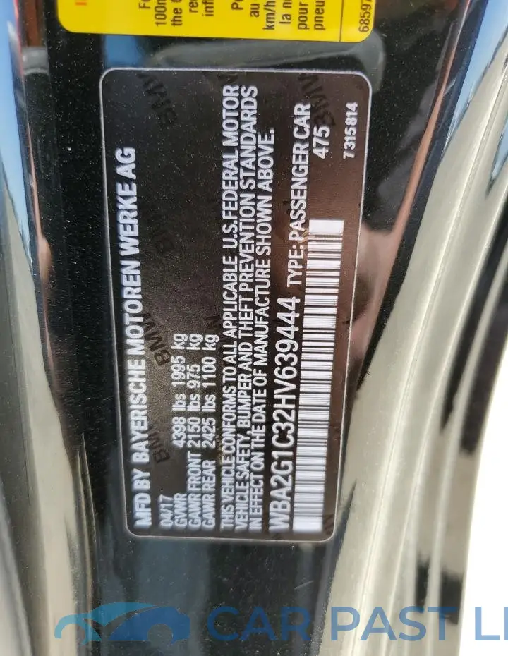 WBA2G1C32HV639444# 12