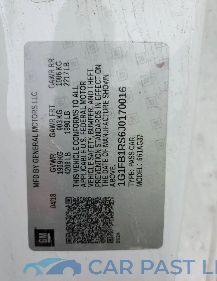 1G1FB1RS6J0170016# 12