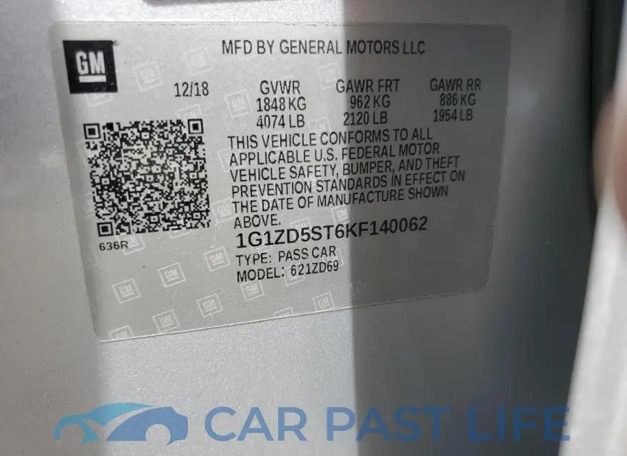 1G1ZD5ST6KF140062# 13