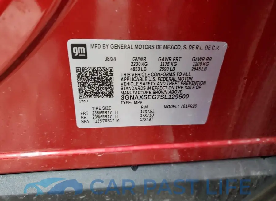 3GNAXSEG7SL129500# 14