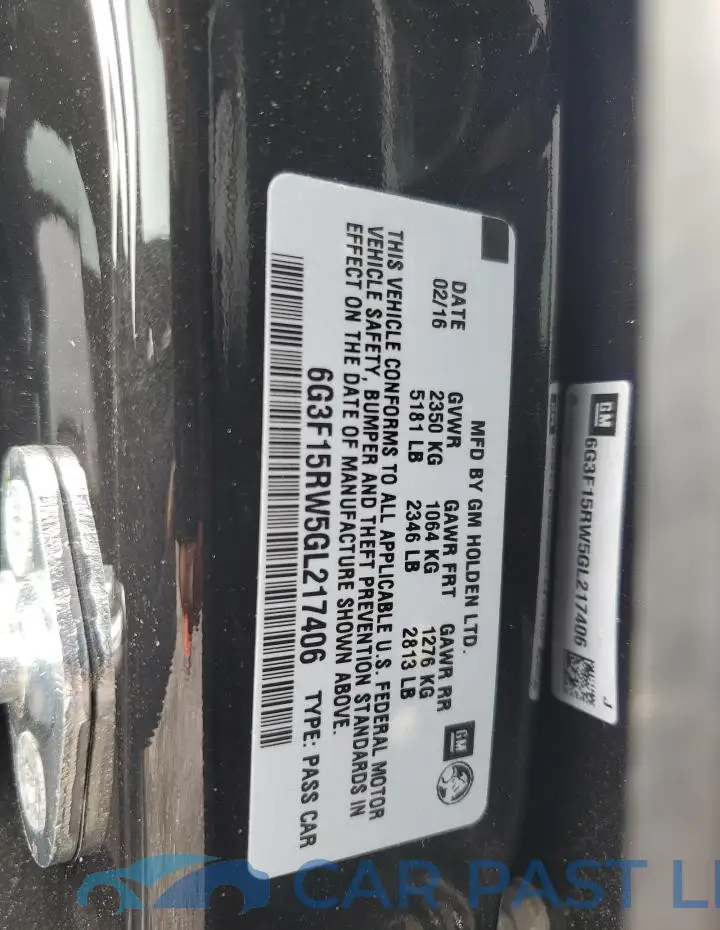 6G3F15RW5GL217406# 12
