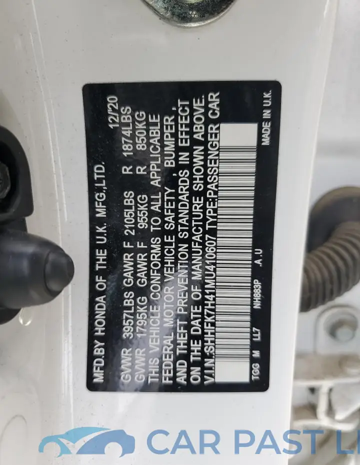 SHHFK7H41MU410607# 12