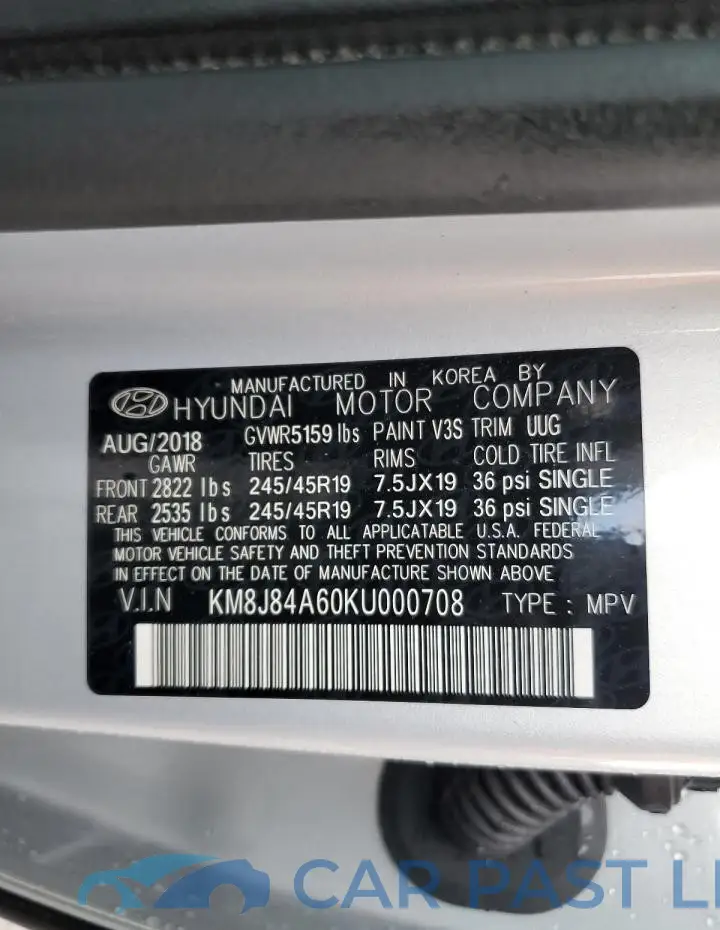 KM8J84A60KU000708# 13