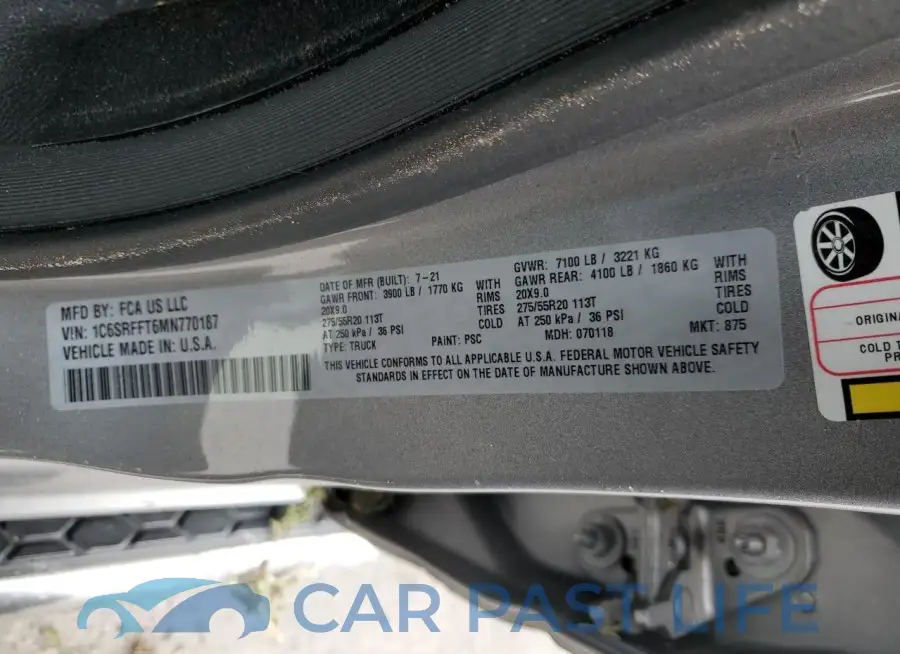 1C6SRFFT6MN770187# 12