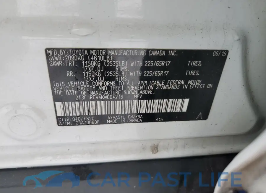 2T3F1RFV4KW064216# 13