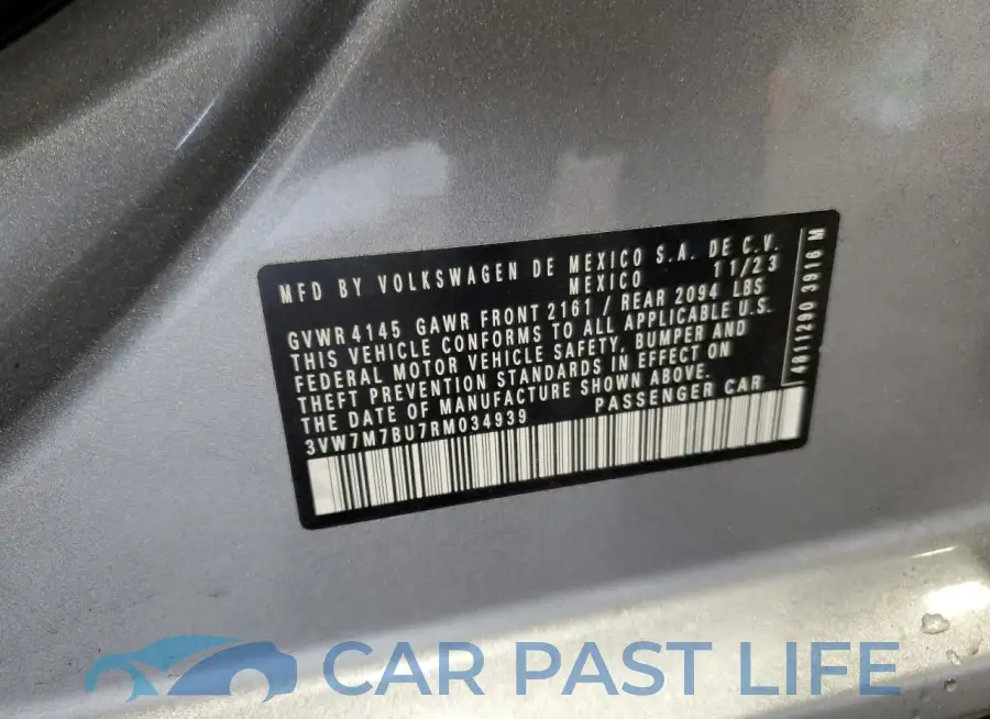 3VW7M7BU7RM034939# 13