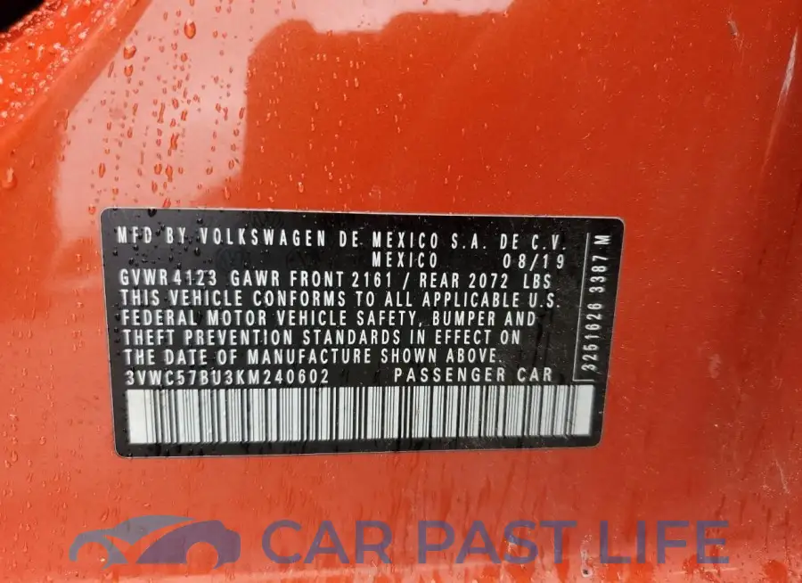 3VWC57BU3KM240602# 12
