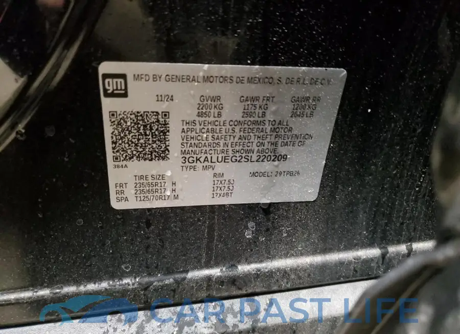 3GKALUEG2SL220209# 14