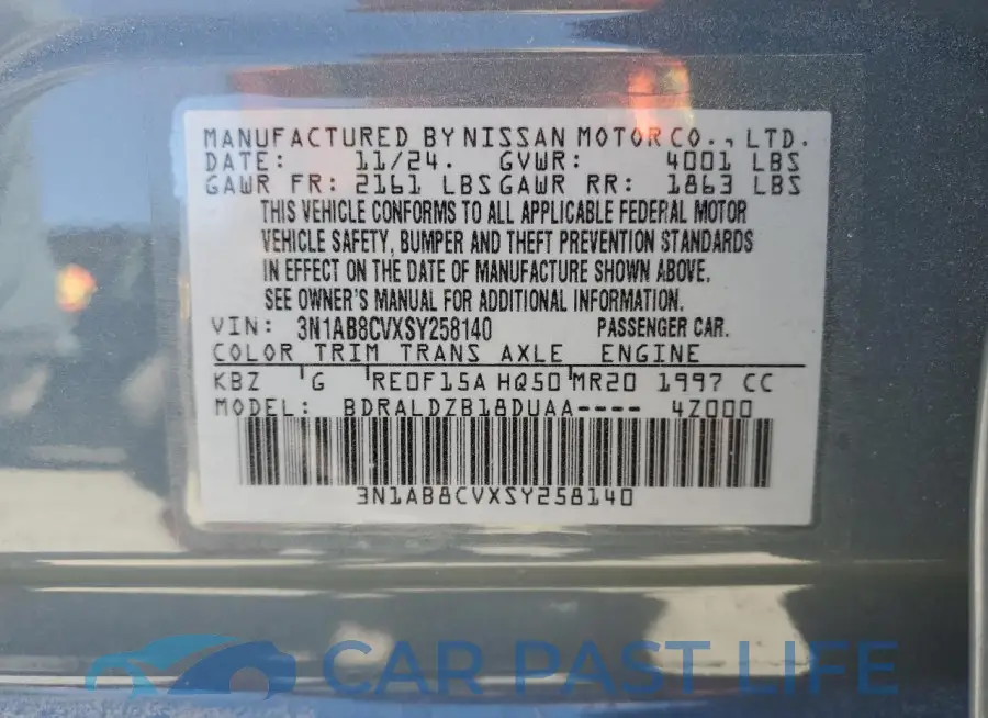 3N1AB8CVXSY258140# 12