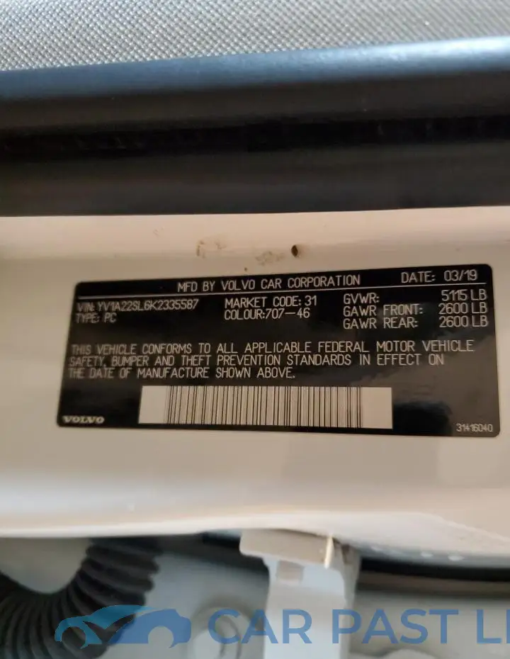 YV1A22SL6K2335587# 13