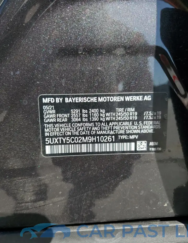 5UXTY5C02M9H10261# 13