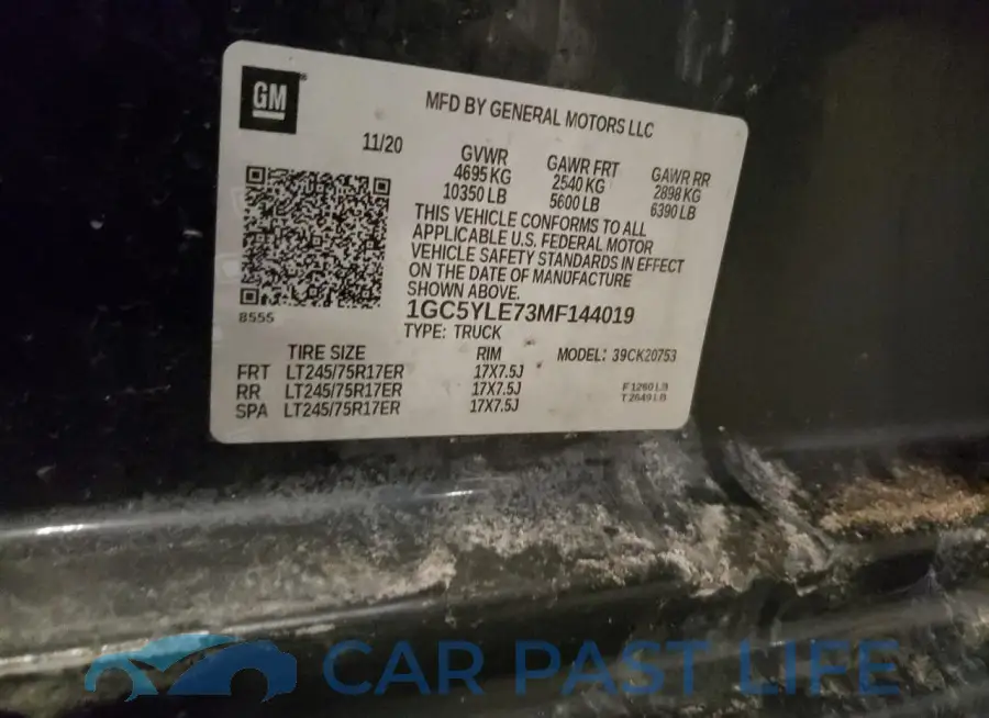 1GC5YLE73MF144019# 12