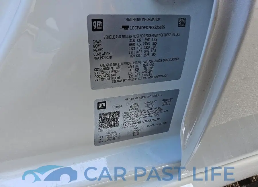 1GCPADED7RZ325185# 12
