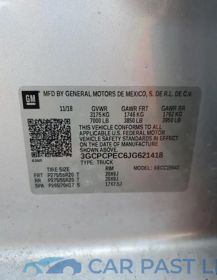 3GCPCPEC6JG621418# 12