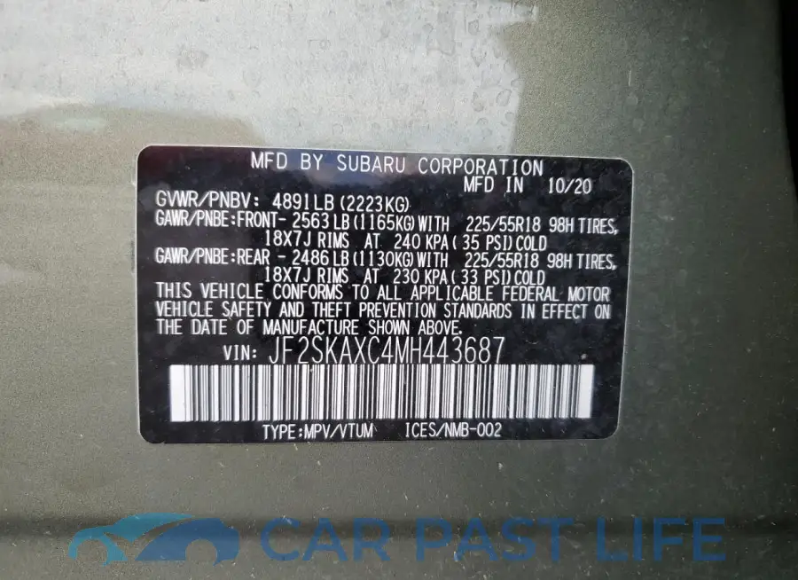JF2SKAXC4MH443687# 14