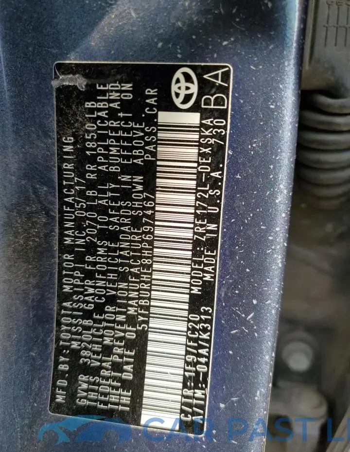 5YFBURHE8HP697467# 13
