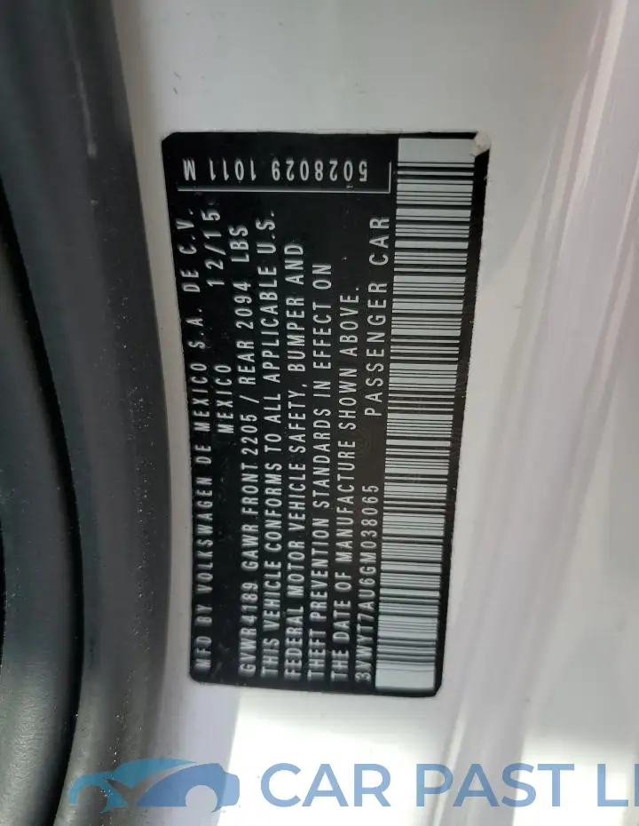 3VWYT7AU6GM038065# 13