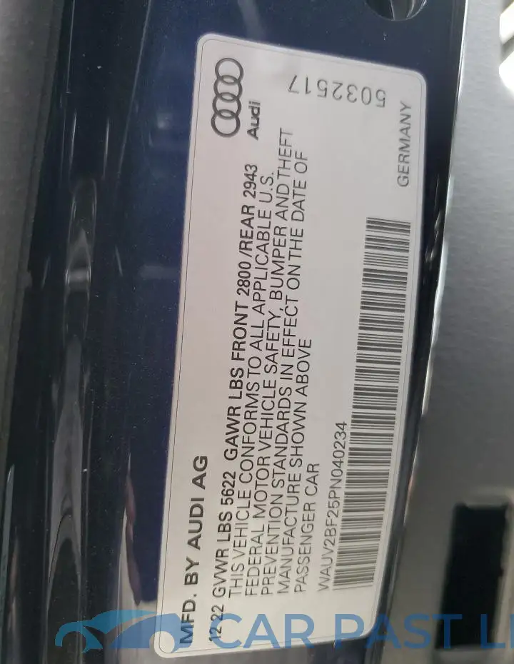 WAUV2BF25PN040234# 12