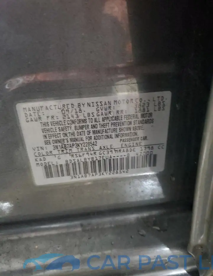 3N1AB7AP3KY228542# 12