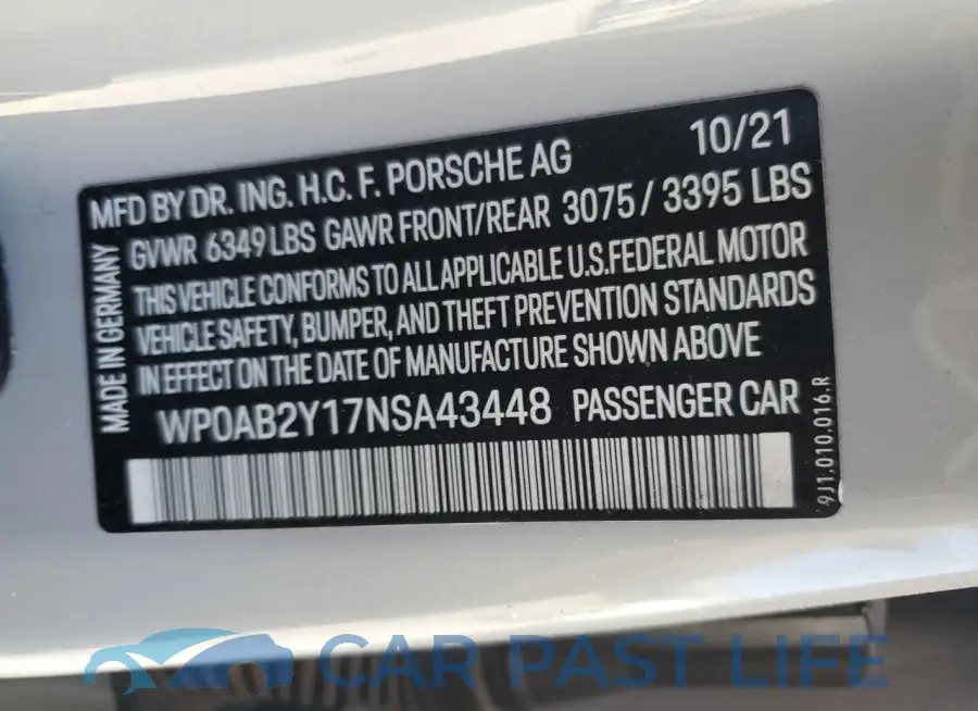 WP0AB2Y17NSA43448# 12