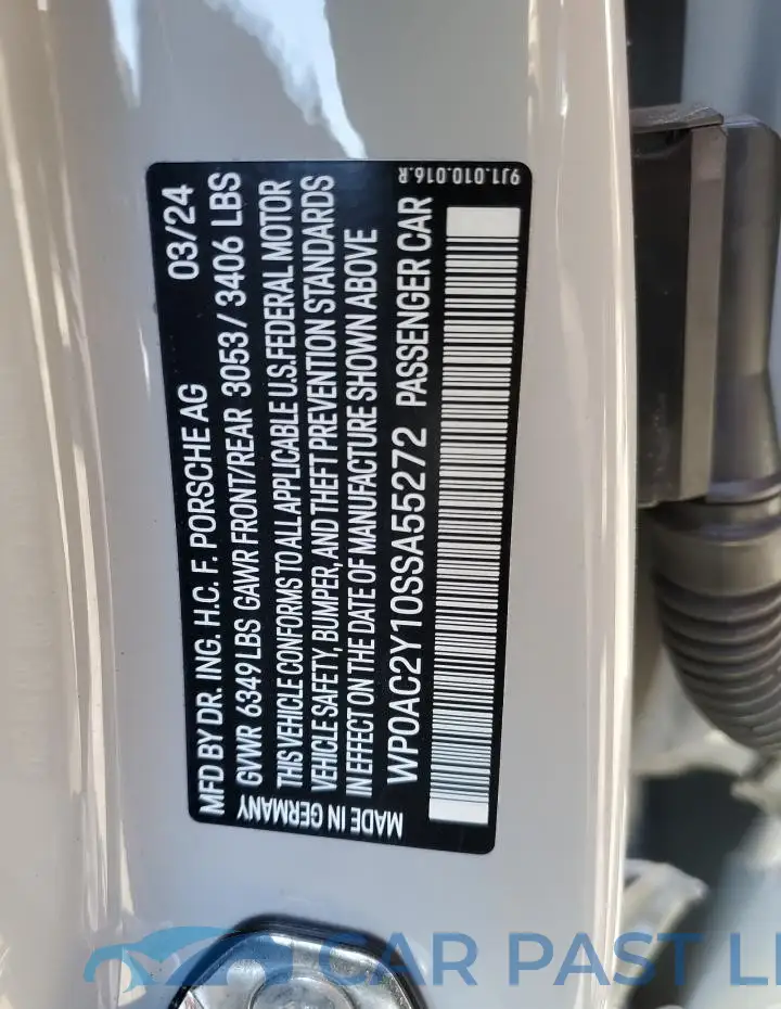 WP0AC2Y10SSA55272# 12
