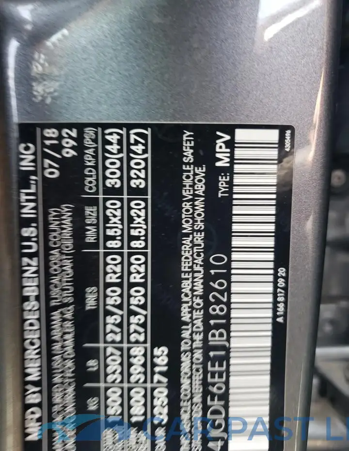 4JGDF6EE1JB182610# 13