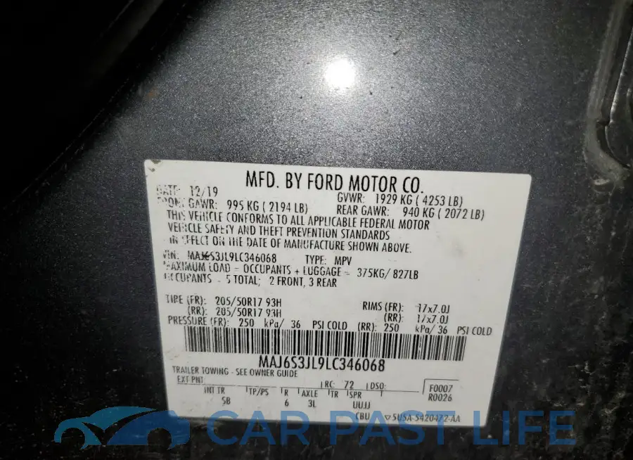 MAJ6S3JL9LC346068# 13