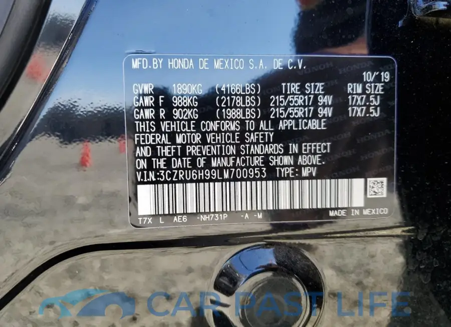 3CZRU6H99LM700953# 14