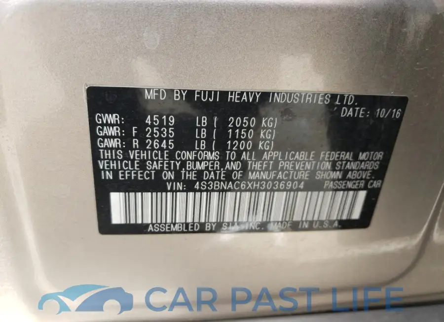 4S3BNAC6XH3036904# 12