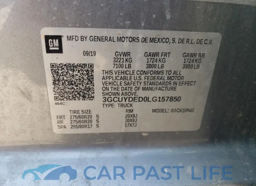 3GCUYDED0LG157850# 12