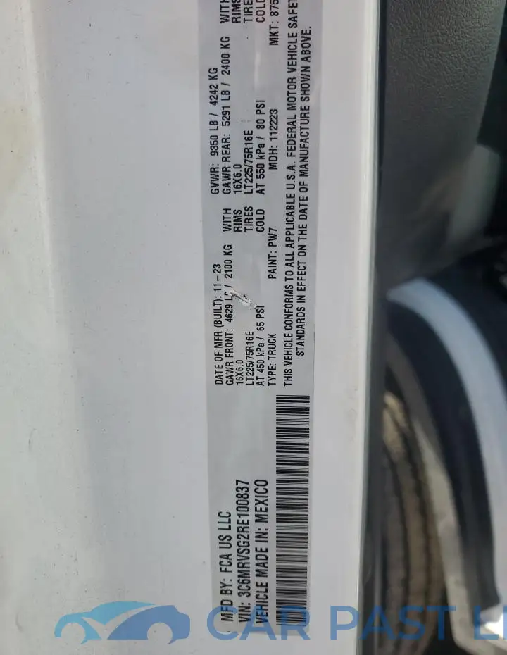 3C6MRVSG2RE100837# 14
