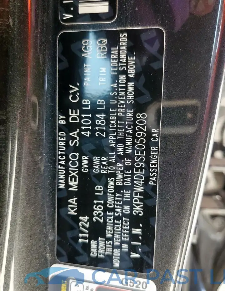 3KPFW4DE9SE059208# 11